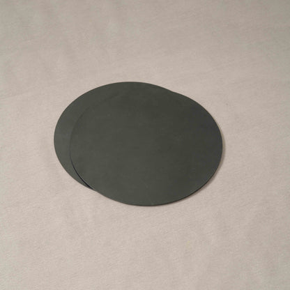 Round Placemat Pair in black leather